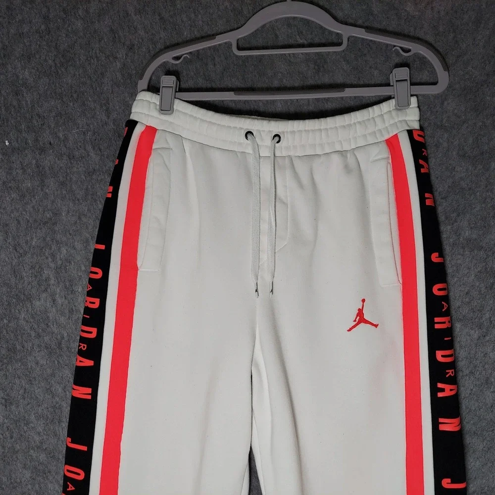 Nike Air Jordan Gradient Fleece Pants L Side Stripe Logo Drawstring Pockets